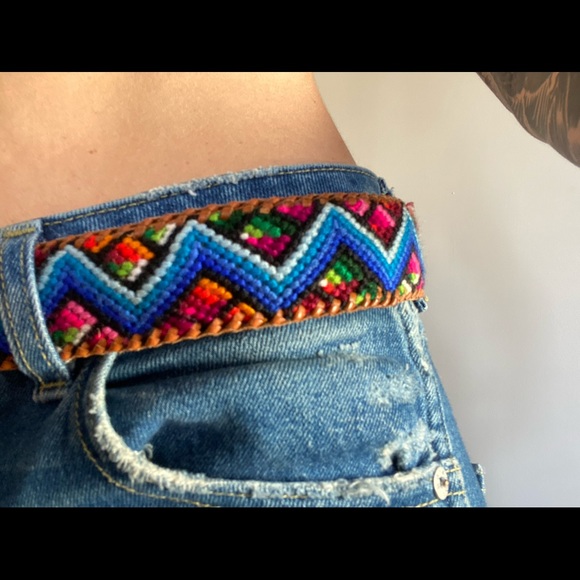Free People Guatemalan stitched multicolored belt - Picture 7 of 8